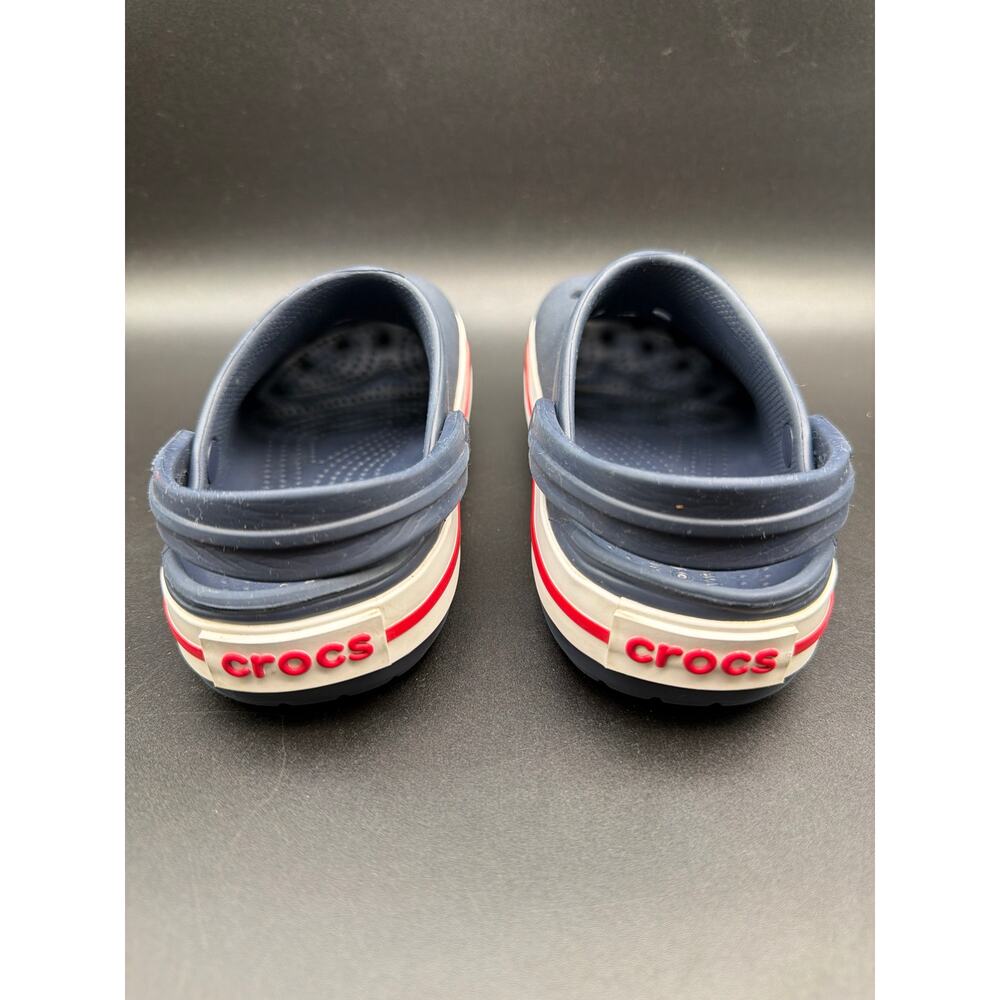 Crocs Kids Classic Clogs Navy Red White Slip On Shoes Youth Sandals size 11 - Picture 5 of 6
